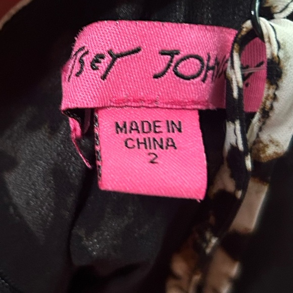 Betsey Johnson Womens Brown Animal Print Polyester Midi Dress Size 2 - Picture 11 of 13